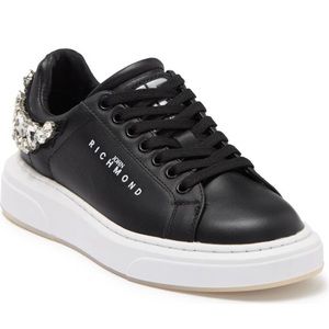 JOHN RICHMOND Sparkly rhinestones Embellished Leather Fashion Sneakers 35